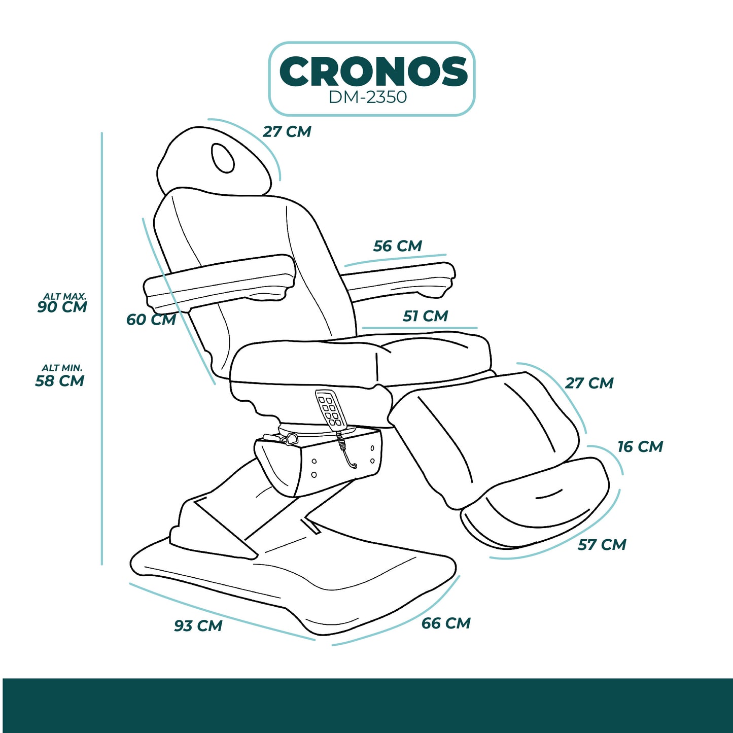 Camilla Eléctrica Modelo CRONOS DM-2350 Negro