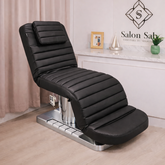 Camilla Eléctrica Modelo Anubis  M819-6 Negro base Plateada