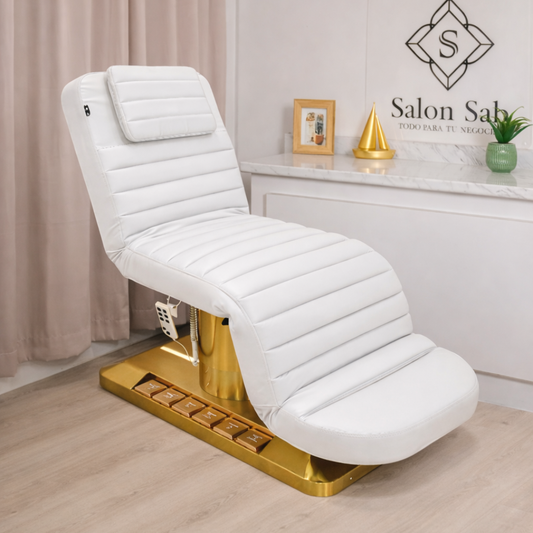 Camilla Eléctrica Modelo Anubis  M819-6 Blanco base Dorado