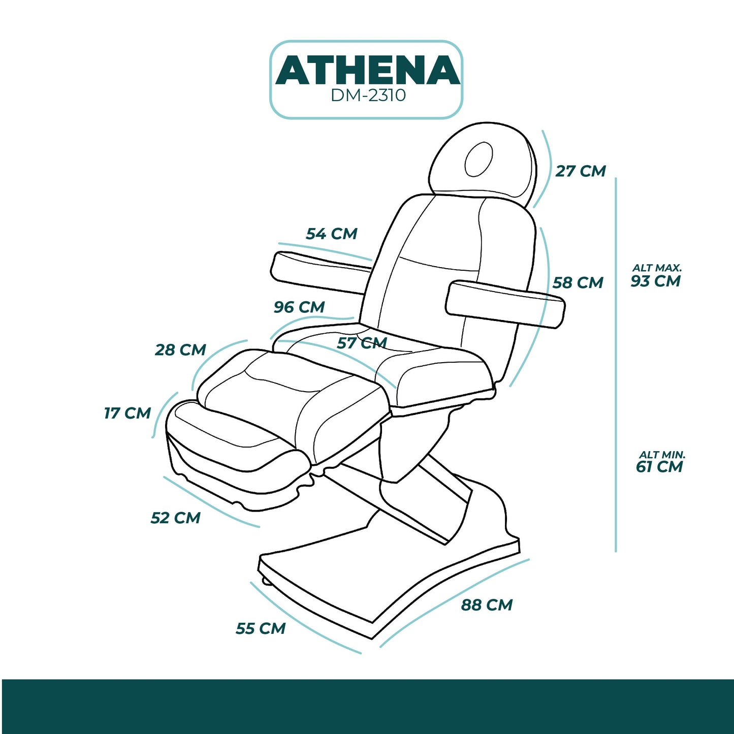Camilla Eléctrica Modelo ATHENA DM-2310 Blanco