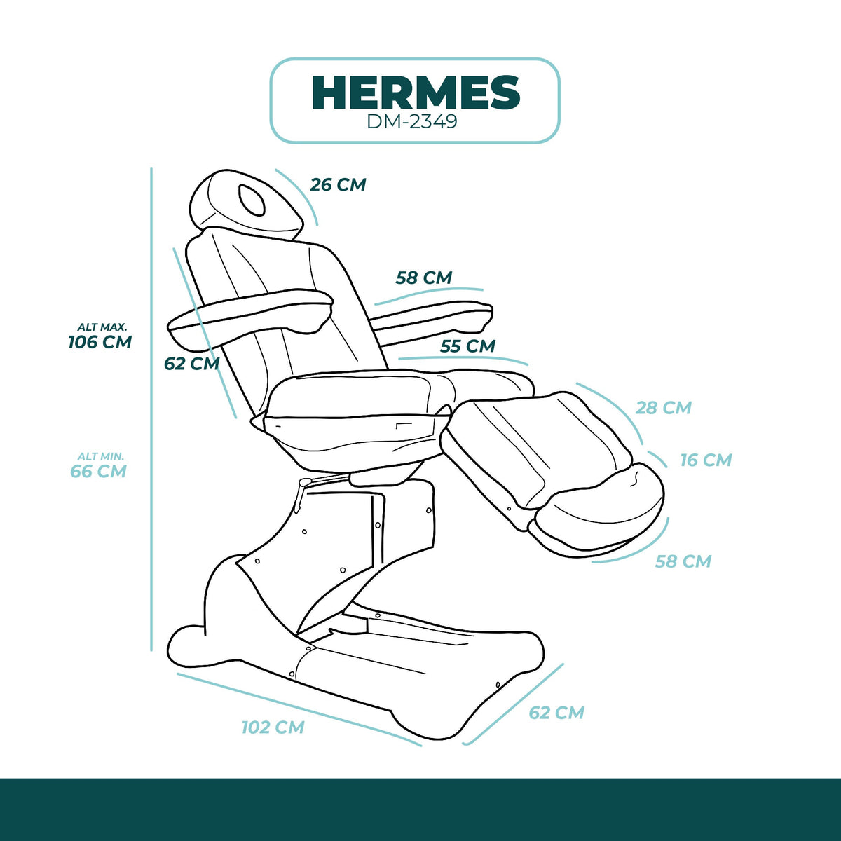 Camilla Eléctrica Modelo HERMES DM-2349 Gris Claro