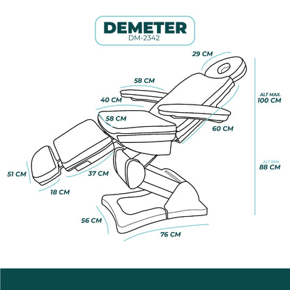 Camilla Eléctrica Modelo DEMETER DM-2342 Negra