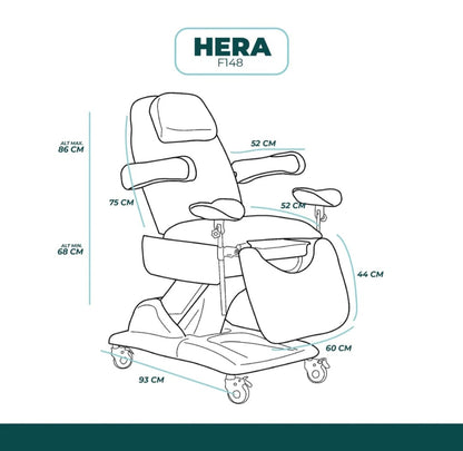 Camilla Eléctrica Modelo HERA F148 Negro base Blanca